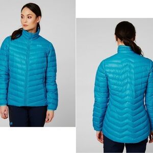HELLY HANSEN Blue Verglas Down Insulator Quilted Puffer full zip Jacket Women S